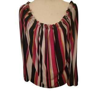 Inc Off Shoulder Stripe Top sz L